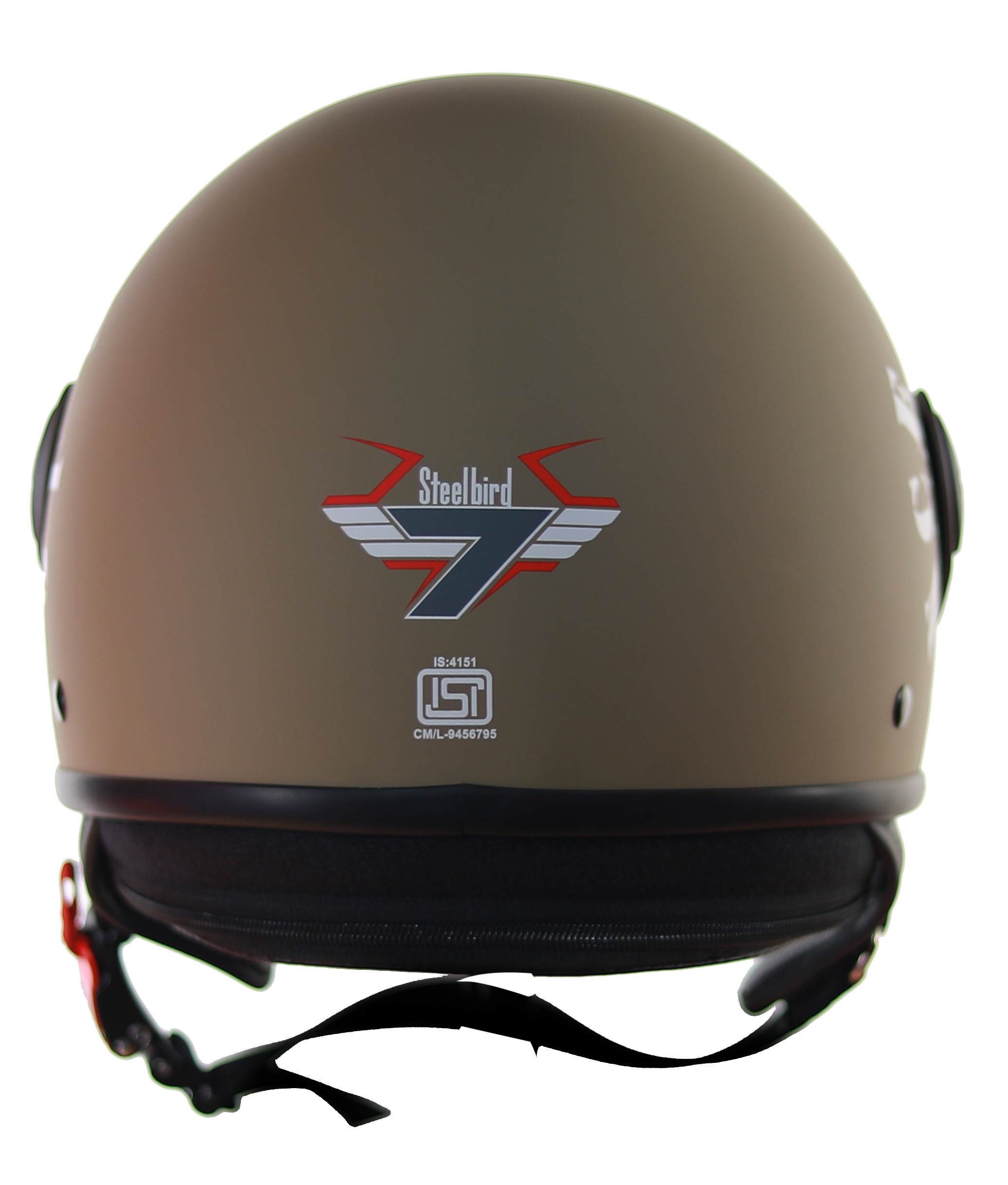 Steelbird SB-27 7Wings Tank Open Face Graphic Helmet (Matt Desert Storm Silver With Chrome Gold Visor)